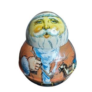 Old Santa Tobacco‎ Roly Poly CHRISTMAS Tin Bristol Ware Cheinco Advertising 1980